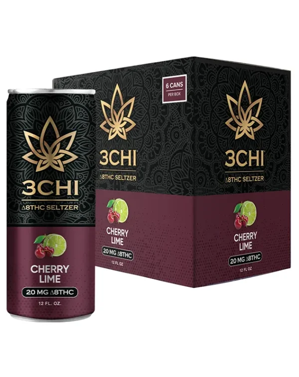 3 CHi Delta 8 THC Seltzer Cherry Lime