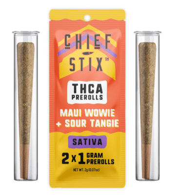 Chief-Stix-THCa-2ct-1g-Preroll-Maui-Wowie-Sour-Tangie-Sativa-2